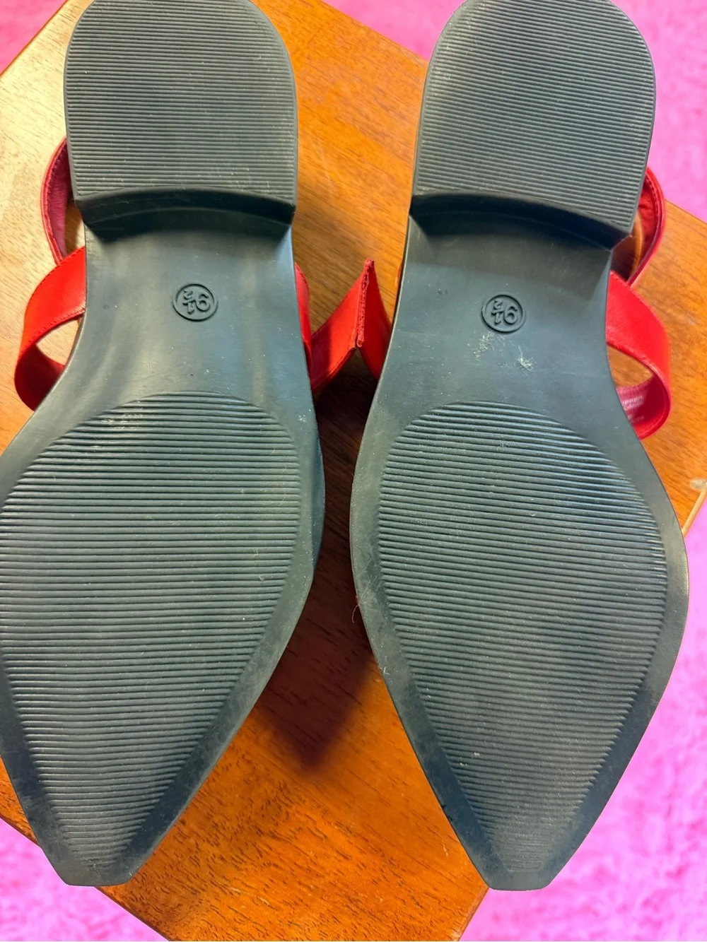 wild fable Red Pointed Slingback Buckle Flats with Double Straps - Picture 3 of 3